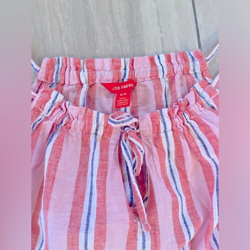 ❤️4 for $25❤️ Striped Pink and White Sundress size medium - Picture 3 of 3